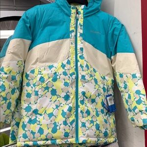 Columbia Waterproof Girls Patterned Hooded Jacket
